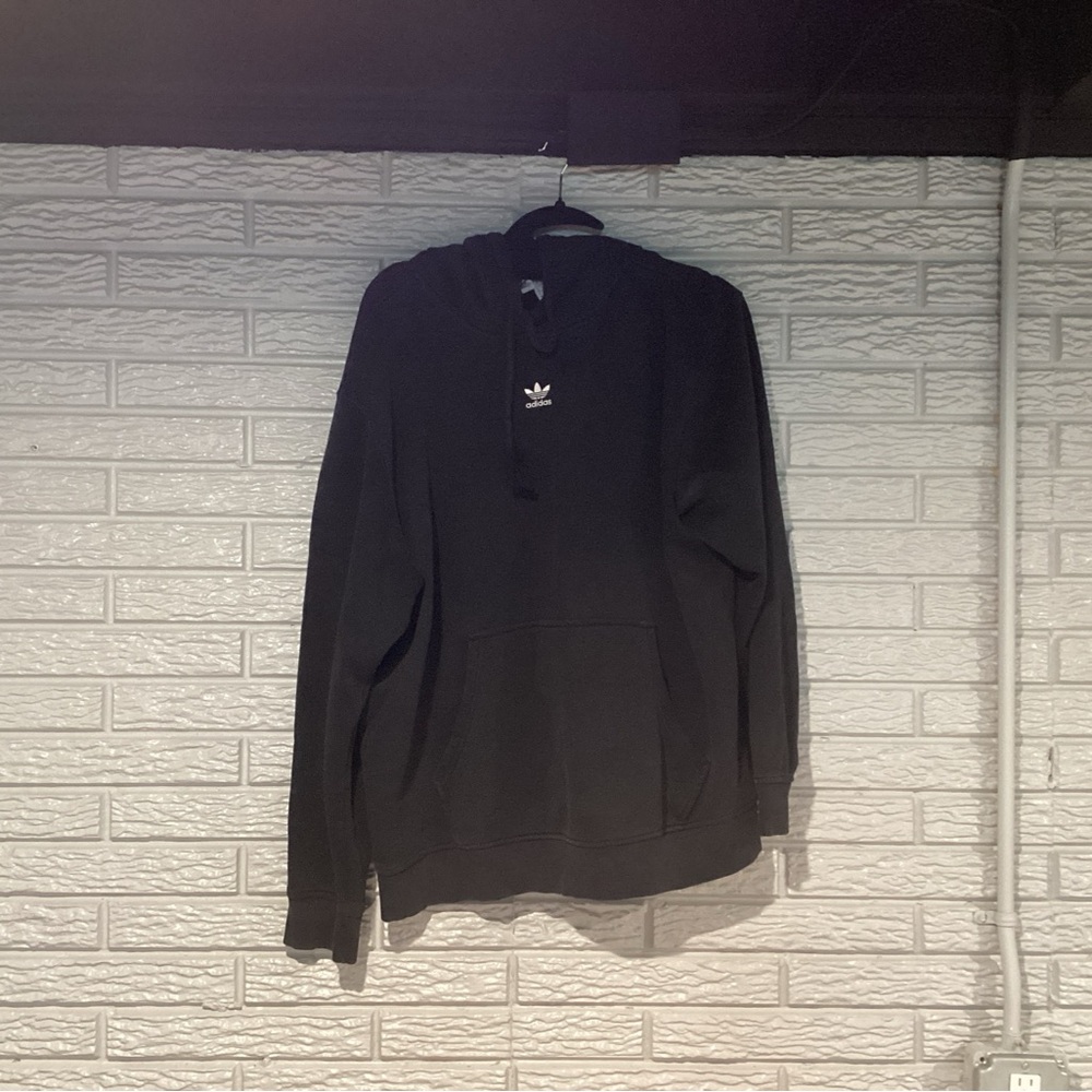 Adidas Adicolor Essentials Hoodie Black Pockets Women’s XL
